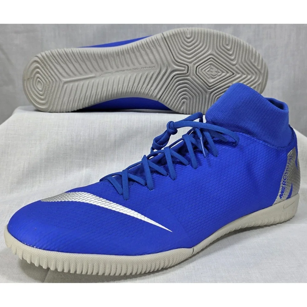 Nike Mercurial Superfly 6 Academy IC Indoor Soccer Shoes‎ Blue Silver AH7369-400